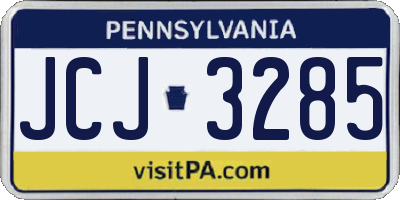 PA license plate JCJ3285