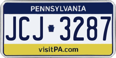 PA license plate JCJ3287