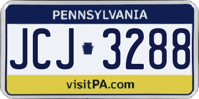 PA license plate JCJ3288