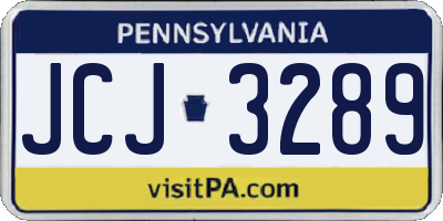 PA license plate JCJ3289