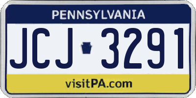 PA license plate JCJ3291