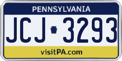 PA license plate JCJ3293