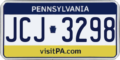 PA license plate JCJ3298