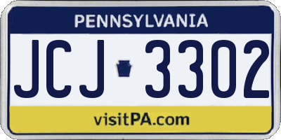 PA license plate JCJ3302