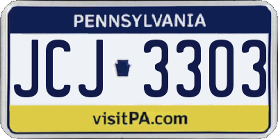 PA license plate JCJ3303
