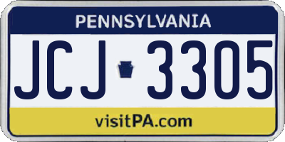 PA license plate JCJ3305