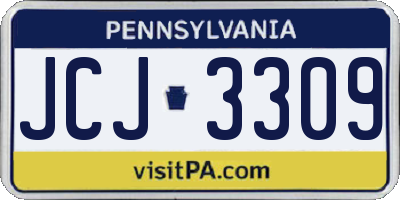 PA license plate JCJ3309
