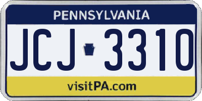 PA license plate JCJ3310