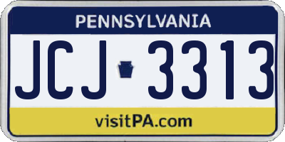 PA license plate JCJ3313