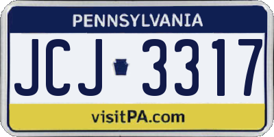 PA license plate JCJ3317
