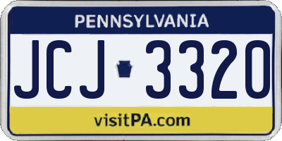PA license plate JCJ3320