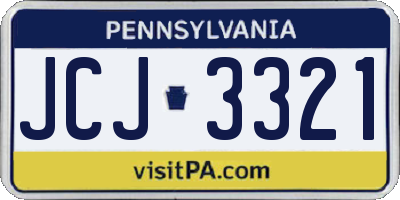 PA license plate JCJ3321