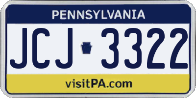 PA license plate JCJ3322