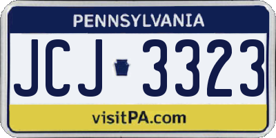 PA license plate JCJ3323