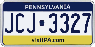 PA license plate JCJ3327