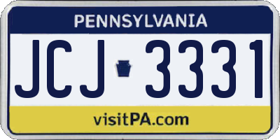 PA license plate JCJ3331