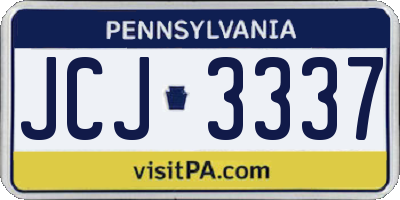 PA license plate JCJ3337