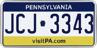 PA license plate JCJ3343