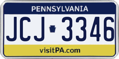 PA license plate JCJ3346