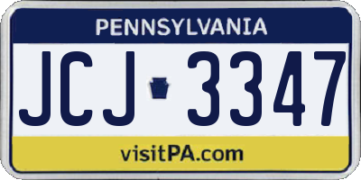 PA license plate JCJ3347