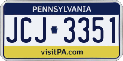 PA license plate JCJ3351