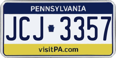 PA license plate JCJ3357