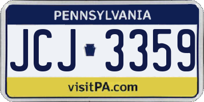 PA license plate JCJ3359