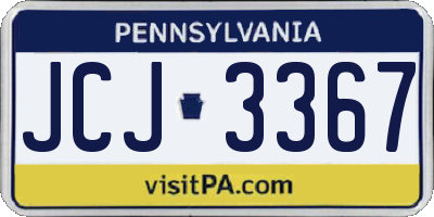 PA license plate JCJ3367