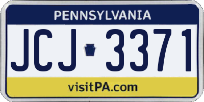 PA license plate JCJ3371