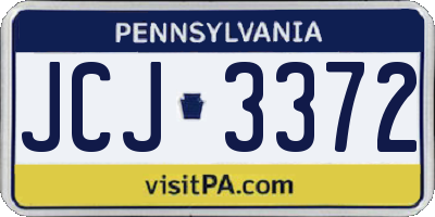 PA license plate JCJ3372