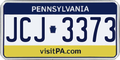 PA license plate JCJ3373