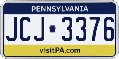 PA license plate JCJ3376