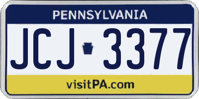 PA license plate JCJ3377