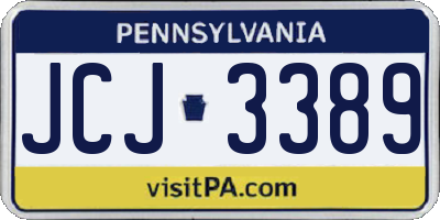 PA license plate JCJ3389