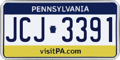 PA license plate JCJ3391