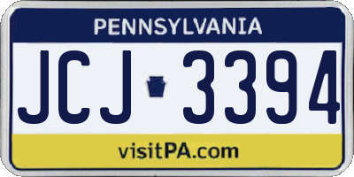 PA license plate JCJ3394