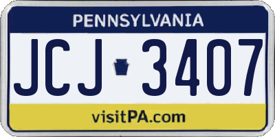 PA license plate JCJ3407