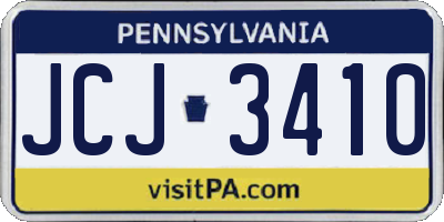 PA license plate JCJ3410