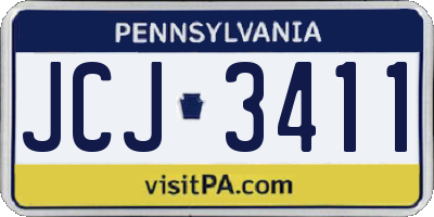 PA license plate JCJ3411