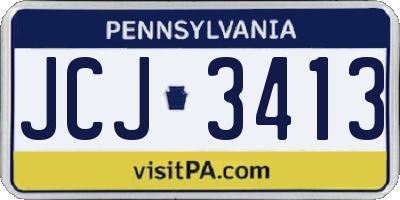 PA license plate JCJ3413