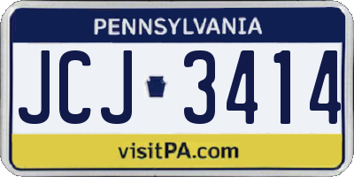 PA license plate JCJ3414