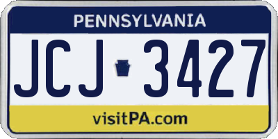 PA license plate JCJ3427