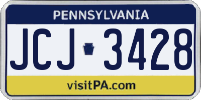 PA license plate JCJ3428