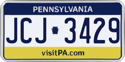 PA license plate JCJ3429
