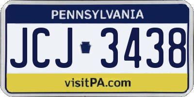 PA license plate JCJ3438