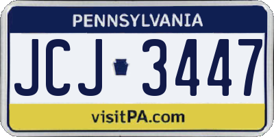 PA license plate JCJ3447