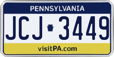 PA license plate JCJ3449
