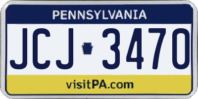 PA license plate JCJ3470