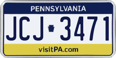 PA license plate JCJ3471