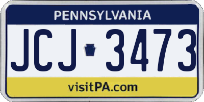 PA license plate JCJ3473